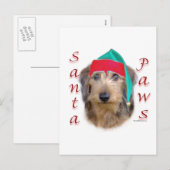 Dackel Santa Paws Feiertagspostkarte (Vorne/Hinten)