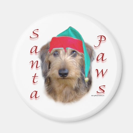 Dackel Santa Paws Magnet (Vorne)