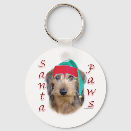Dackel Santa Paws Schlüsselanhänger (Vorderseite)
