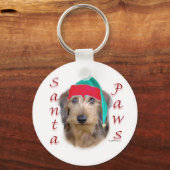 Dackel Santa Paws Schlüsselanhänger (Vorderseite)