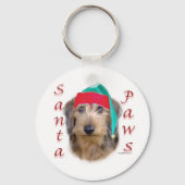Dackel Santa Paws Schlüsselanhänger (Rückseite)