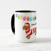 Dackel Santa Personalisierte Mug Tasse (Vorderseite Links)