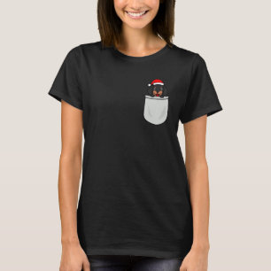 Dackel Santa Pocket Niedlich Funny Hund Mama Vater T-Shirt