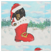 Dackel Santa Stoff (Nahaufnahme)