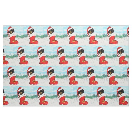 Dackel Santa Stoff (Fat Quarter (45,7 x 55,9 cm))