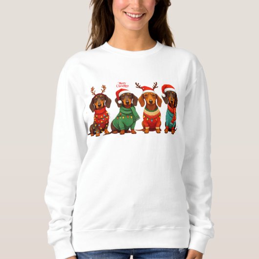 Dackel Santa Sweatshirt (Vorderseite)