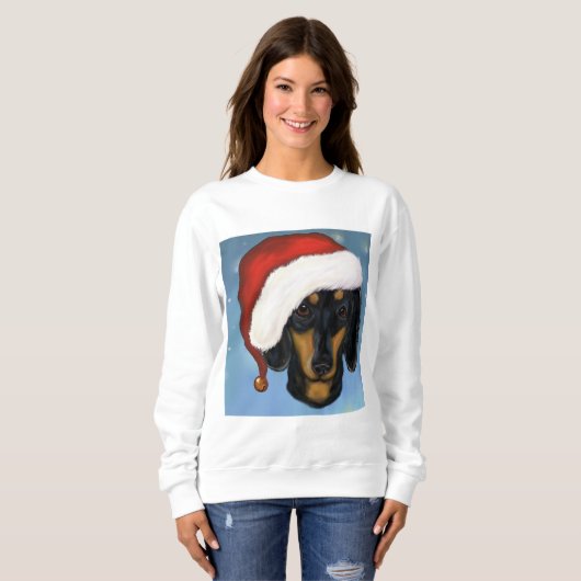 Dackel Santa Sweatshirt (Vorne ganz)