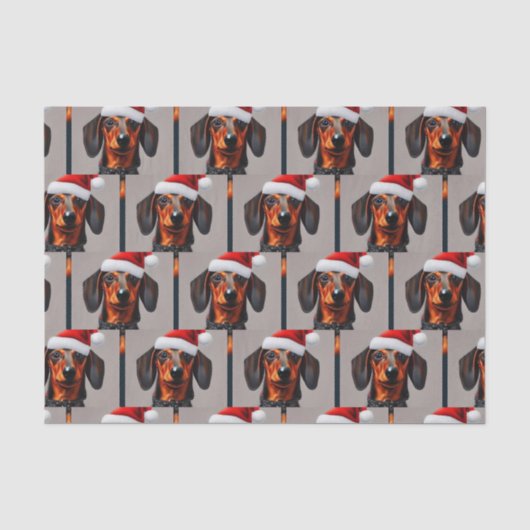 Dackel Santa Tissue Paper Seidenpapier (Vorderseite)