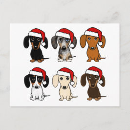 Dackel Santas Christmas Pet Hund Urlaub Custom Postkarte