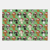 Dackel Santas Niedlich Hunde Weihnachten Geschenkpapier Set (Vorderseite)