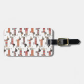 Dackel Sausage Dog Muster Individuelle Name Gepäckanhänger (Vorderseite horizontal)