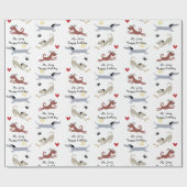 Dackel Sausage Dog Team Dackel Foto Geschenkpapier (Flach)