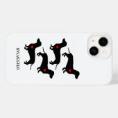 Dackel Sausage Hund Rotes Herz Individuelle Name Case-Mate iPhone Hülle (Rückseite (Horizontal))