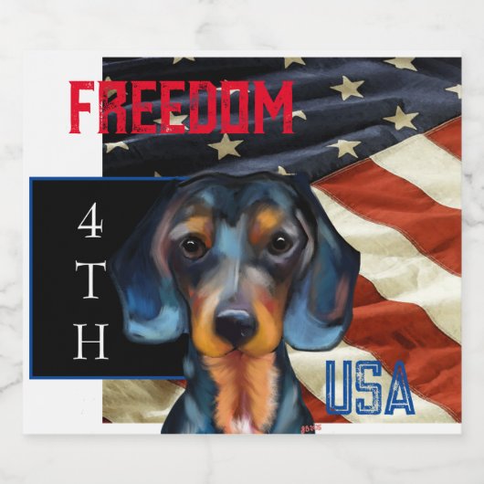 Dackel Schaumweinetikett (Einzelnes Label)