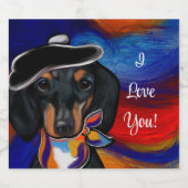 DACKEL SCHAUMWEINETIKETT (Einzelnes Label)