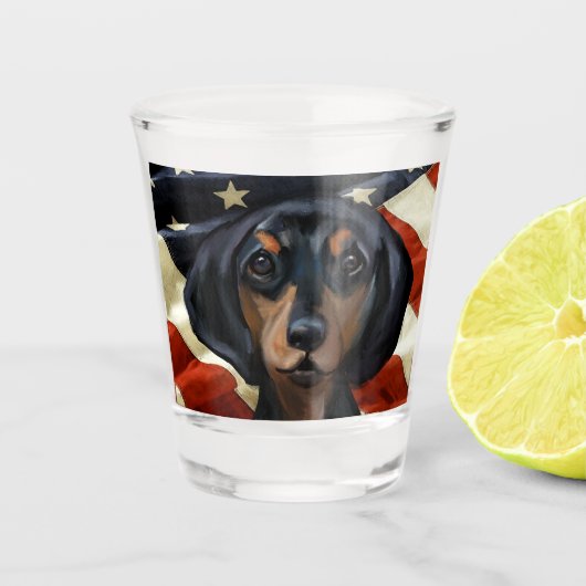 DACKEL SCHNAPSGLAS (Vorderseite)
