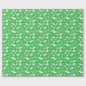 Dackel Schneeflocken Grün Weihnachtsgeschenk Wrap Geschenkpapier (Flach)