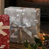 Dackel Schneeflocken Silberes Weihnachtsgeschenk W Geschenkpapier