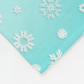 Dackel Schneeflocken Weihnachtscreme Fleecedecke (Ecke)