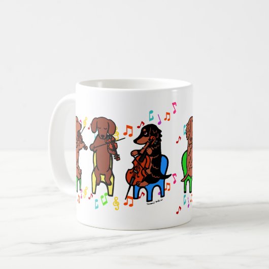 Dackel-Schnur-Trio Kaffeetasse (Vorderseite Links)