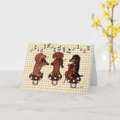 Dackel-Schnur-Trio-Musiker-Karte Karte (Gelbe Blume)