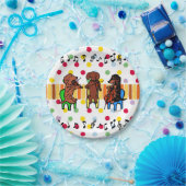 Dackel-Schnur-Trio-Musiker-Party-Teller Pappteller (Party)