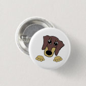 Dackel Schokolade und Cartoon mit hellbrauner Piss Button (Vorne & Hinten)