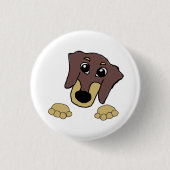 Dackel Schokolade und Cartoon mit hellbrauner Piss Button (Vorderseite)
