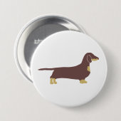Dackel Schokolade und tan Silhouette Button (Vorne & Hinten)