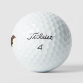 Dackel Schokolade und tan Silhouette Golfball (Logo)
