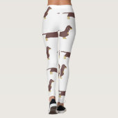 Dackel Schokolade und tan Silhouette Leggings (Rückseite)