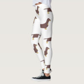 Dackel Schokolade und tan Silhouette Leggings (Links)