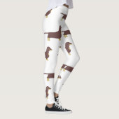 Dackel Schokolade und tan Silhouette Leggings (Rechts)
