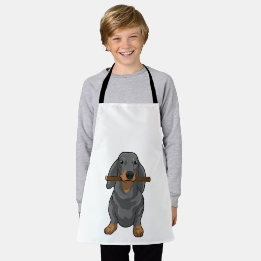 Dackel Schürze (Getragen)