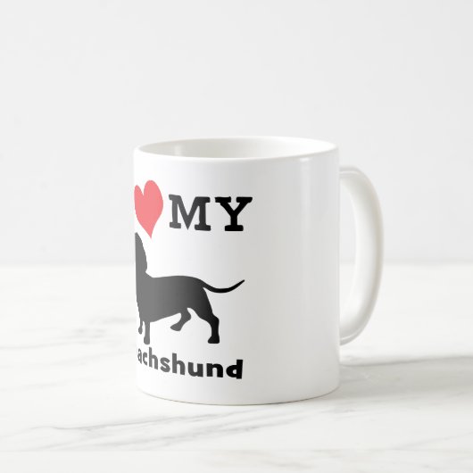 Dackel Schwarz Kaffeetasse (VorderseiteRechts)