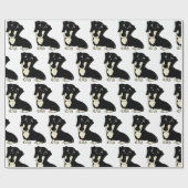 Dackel, schwarz und cremefarben Cartoon Geschenkpapier (Flach)