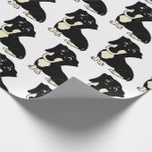 Dackel, schwarz und cremefarben Cartoon Geschenkpapier (Ecke)