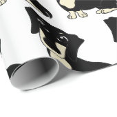 Dackel, schwarz und cremefarben Cartoon Geschenkpapier (Rolleneckpunkt)