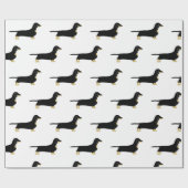 Dackel Schwarz-Weiß-Silhouette Geschenkpapier (Flach)