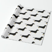 Dackel Schwarz-Weiß-Silhouette Geschenkpapier (Ungerollt)