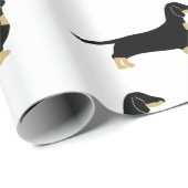 Dackel Schwarz-Weiß-Silhouette Geschenkpapier (Rolleneckpunkt)