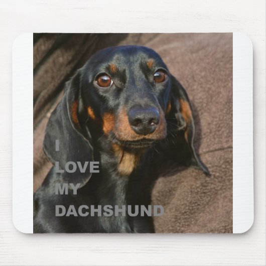 Dackel-schwarzer und tan Liebe w pic Mousepad (Vorne)