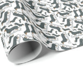 Dackel-Schwarzes und TAN-Hundeglattes Geschenkpapier (Rolleneckpunkt)