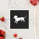 Dackel Schwarzweiß-Design Serviette (Beispiel)