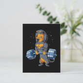 Dackel Schwerstarbeit Fitness Dankeskarte (Stehend Vorderseite)