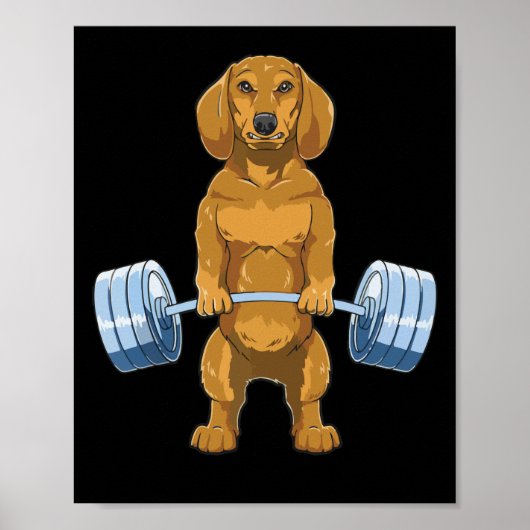 Dackel Schwerstarbeit Fitness Poster (Vorne)
