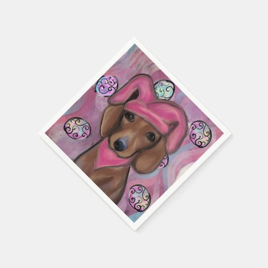 Dackel Serviette (Ecke)