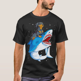Dackel Shark Kids Boys Men Space Galaxy Jawsome T-Shirt