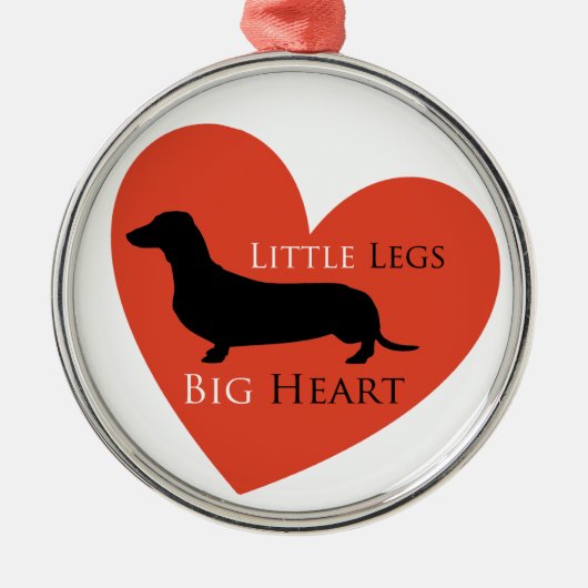 Dackel Silbernes Ornament (Vorne)