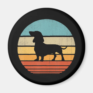 Dackel Silhouette 60er 70er Gift Dog Lover Magnet